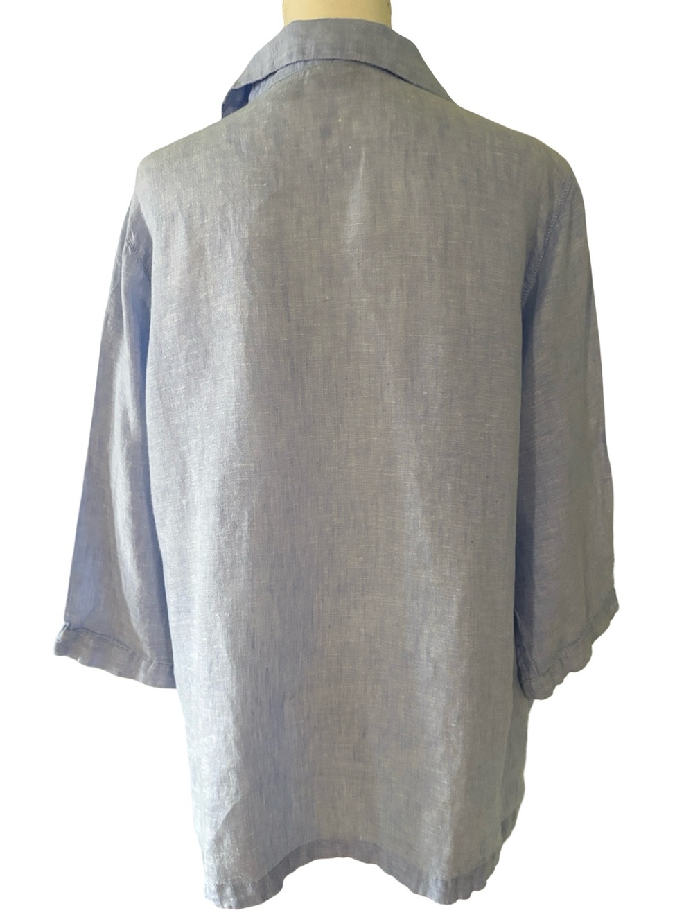 Tahari Linen Sky Blue Tunic Popover Size XL - Picture 7 of 10